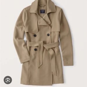Abercrombie & Fitch Drapey Trench Coat with Belted Waist